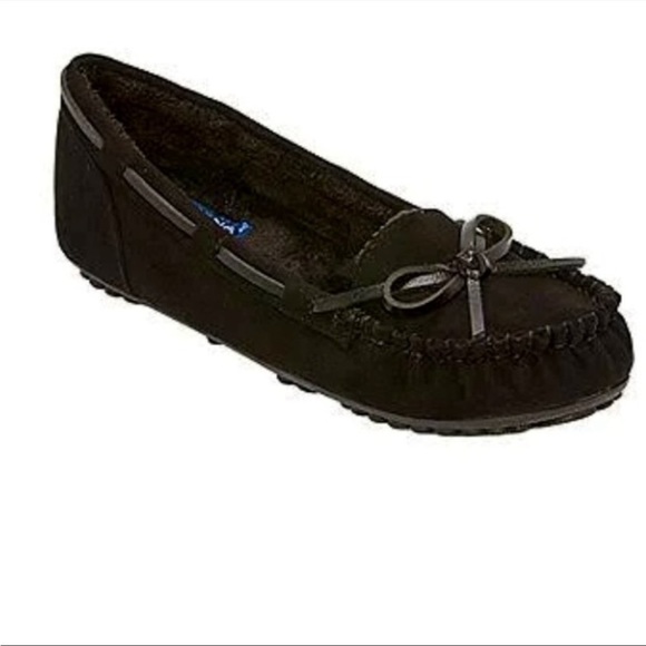 Brand new Arizona Jean Co Melody Black Moccasins Size 8.5 M Faux Fur Slip - Picture 2 of 5